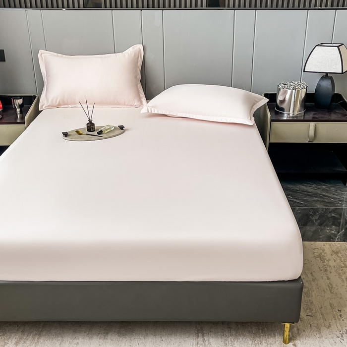 91家纺网 家纺一手货源 找家纺 宅家居 2024新款贡缎水洗真丝单品床笠三件套 粉玉