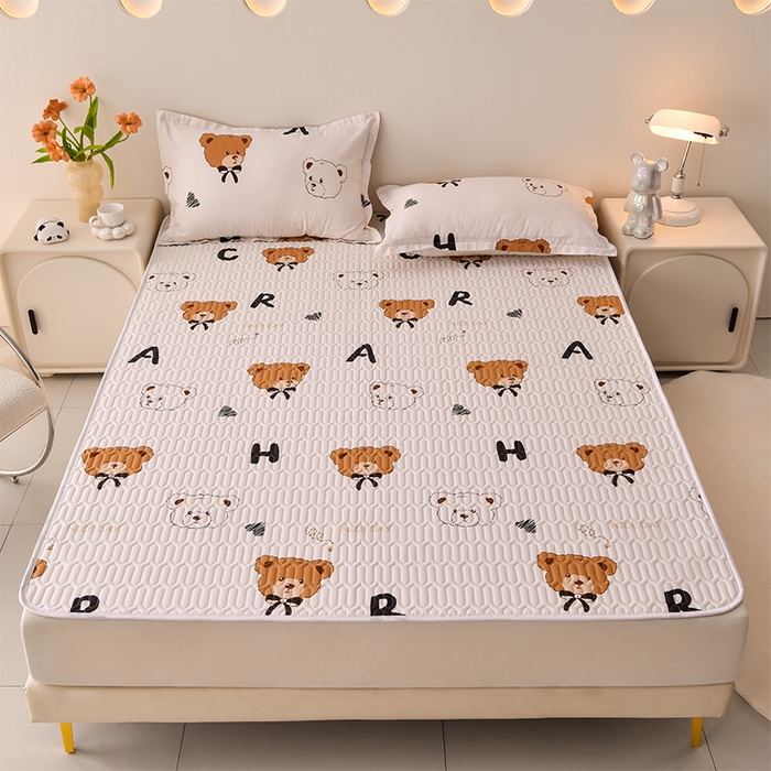 91家纺网 家纺一手货源 找家纺 床笠人家 2025新款全棉夹棉防水床垫 贝贝熊