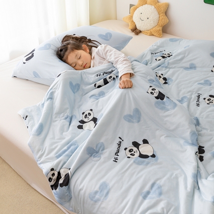 91家纺网 家纺一手货源 找家纺 寐眠 寐眠 2024新款针织棉大豆夏被【儿童图】 熊猫宝宝