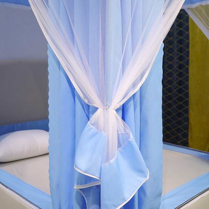 91家纺网 家纺一手货源 找家纺 初心2025新款坐床遮光蚊帐系列 清新蓝