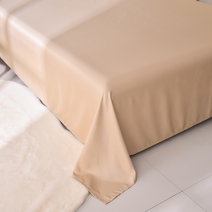 91家纺网 家纺一手货源 找家纺 简爱家纺 2025新款水洗真丝四件套 奶茶咖