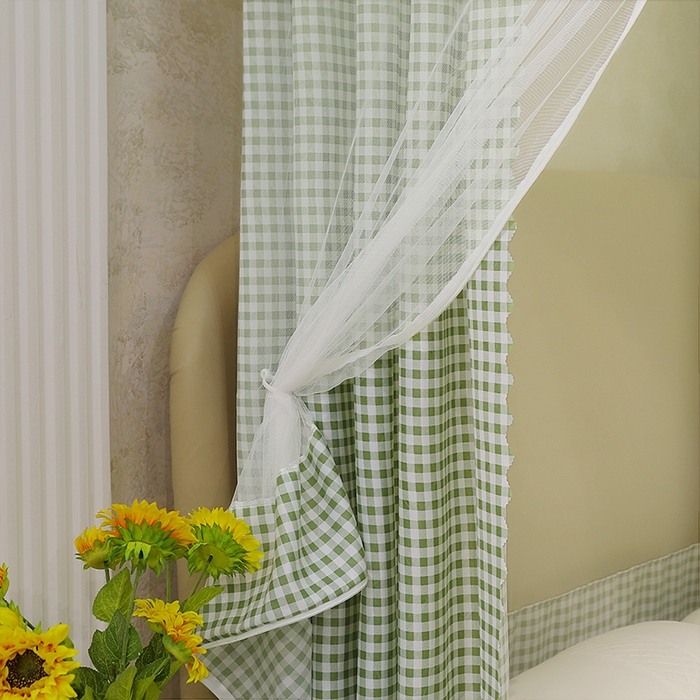 91家纺网 家纺一手货源 找家纺 初心2025新款坐床遮光蚊帐系列 绿小格