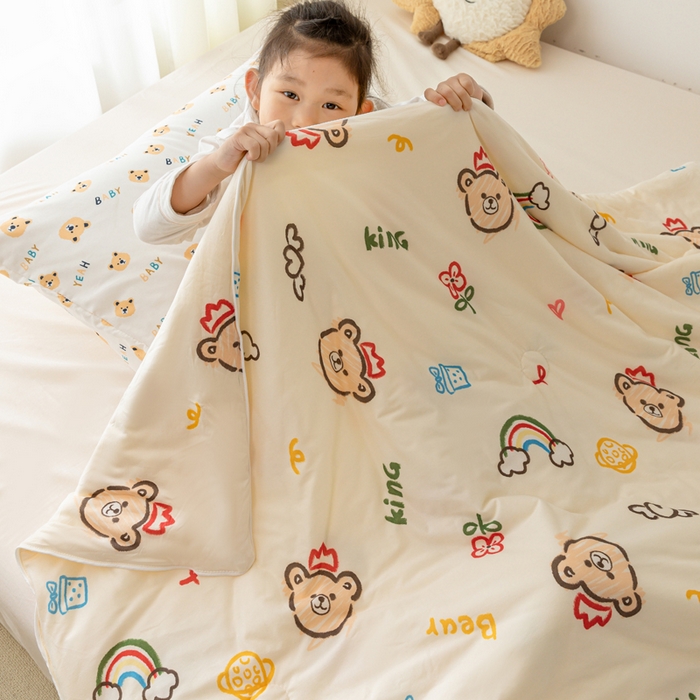 91家纺网 家纺一手货源 找家纺 寐眠 寐眠 2024新款针织棉大豆夏被【儿童图】 小熊