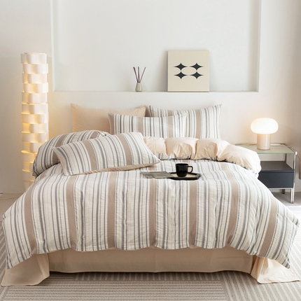 91家纺网 家纺一手货源 找家纺 （总）倾慕家纺 2024新款提花全棉3D立体简约全棉系列套件