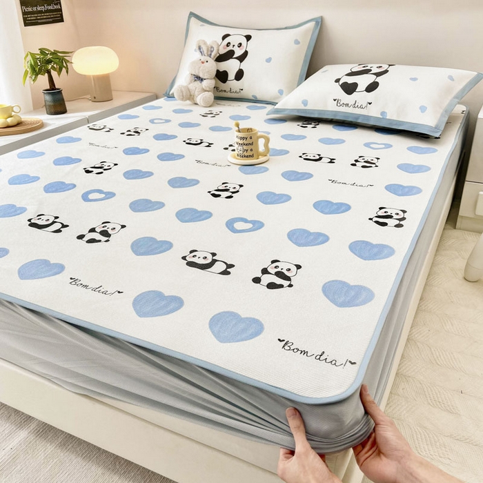 91家纺网 家纺一手货源 找家纺 （总）全季家居 2024新款5A抗菌小清新数码印花冰藤席