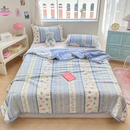 91家纺网 家纺一手货源 找家纺 （总）八方汇 2024新款A类全棉印花小清新夏被