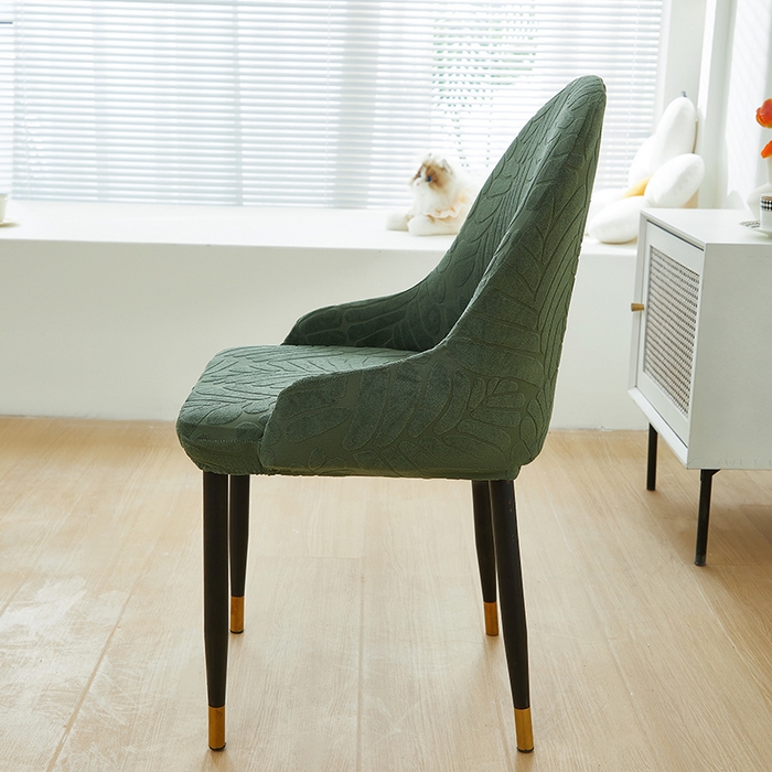 91家纺网 家纺一手货源 找家纺 共鸣沙发套 2024新款臻品提花系列椅套（扶手款弧形椅套） 织叶-松绿