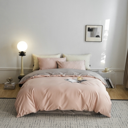 91家纺网 家纺一手货源 找家纺 （总）安莱生活 2024新款100s长绒棉贡缎双拼四件套