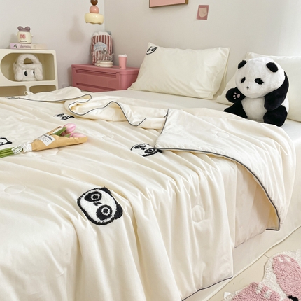 91家纺网 家纺一手货源 找家纺 （总）莱登卡奴 2025春夏款全棉水洗棉毛巾绣大豆夏被