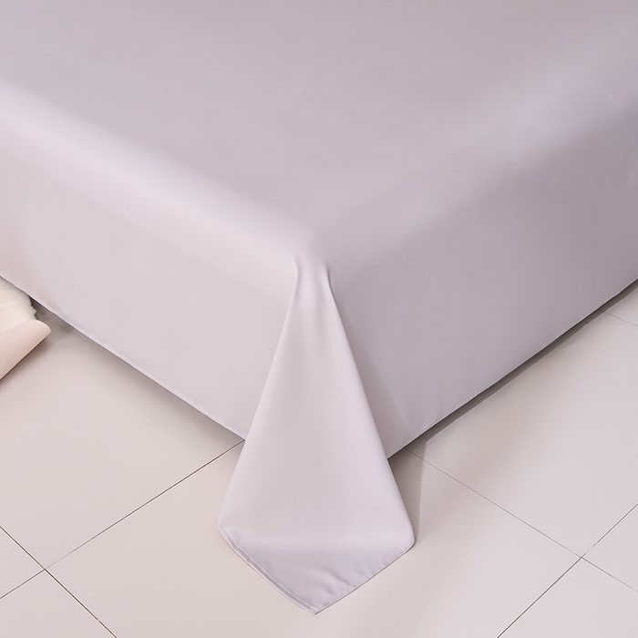 91家纺网 家纺一手货源 找家纺 简爱家纺 2025新款水洗真丝四件套 风铃蓝+雅致灰