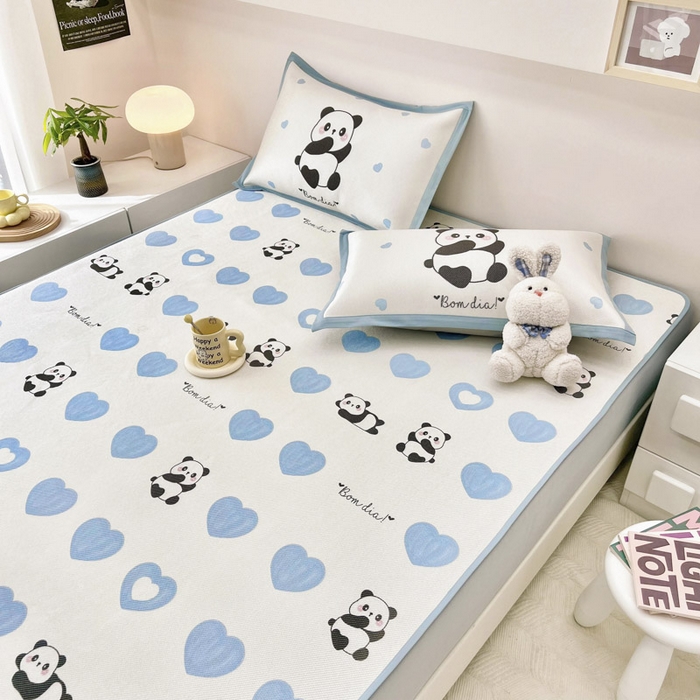 91家纺网 家纺一手货源 找家纺 （总）全季家居 2024新款5A抗菌小清新数码印花冰藤席