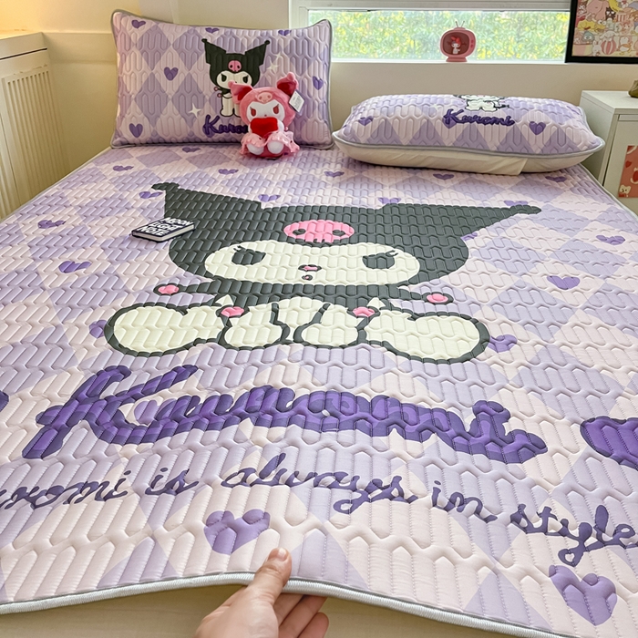 91家纺网 家纺一手货源 找家纺 金爱家 2024新款乳胶凉席-库洛米系列 桃心库洛米