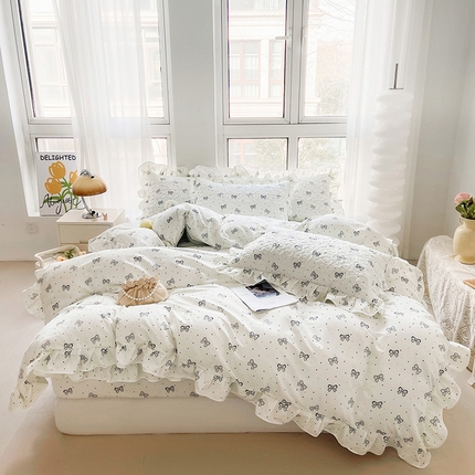 91家纺网 家纺一手货源 找家纺 （总）宜凡家纺 2024新款全棉印花夹棉床笠四件套