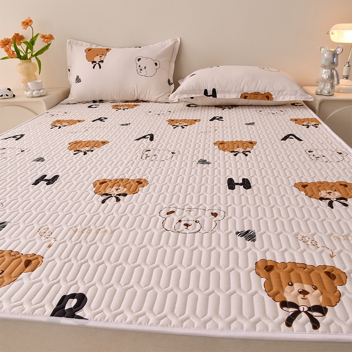 91家纺网 家纺一手货源 找家纺 床笠人家 2025新款全棉夹棉防水床垫 贝贝熊