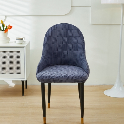 91家纺网 家纺一手货源 找家纺 共鸣沙发套 2024新款摇粒绒提花交织纹系列椅套（扶手款弧形椅套） 格纹-深灰