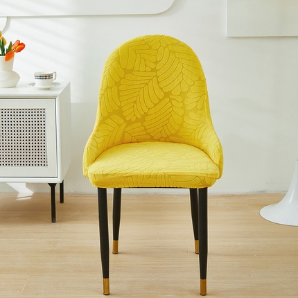 共鸣沙发套 2024新款臻品提花系列椅套（扶手款弧形椅套） 织叶-柠黄
