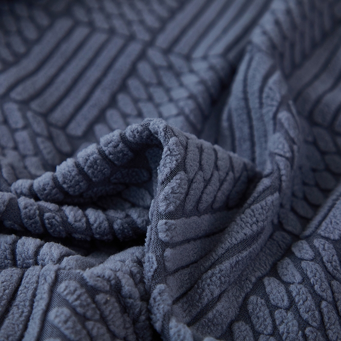 91家纺网 家纺一手货源 找家纺 共鸣沙发套 2024新款摇粒绒提花交织纹系列椅套（扶手款弧形椅套） 格纹-深灰