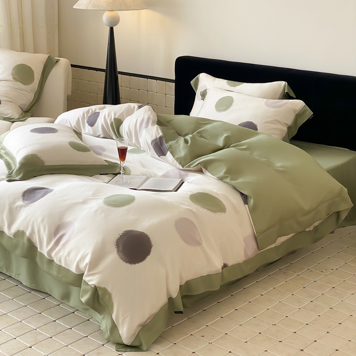 91家纺网 家纺一手货源 找家纺 优悦 2024新款天丝印花四件套 波普时尚-白