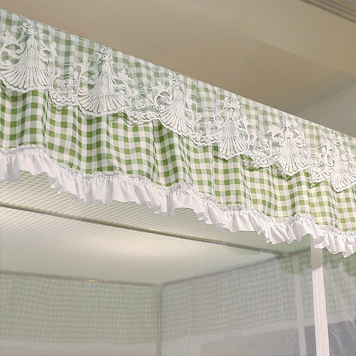 91家纺网 家纺一手货源 找家纺 初心2025新款坐床遮光蚊帐系列 绿小格