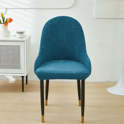 共鸣沙发套 2024新款臻品提花系列椅套（扶手款弧形椅套） 织叶-净蓝