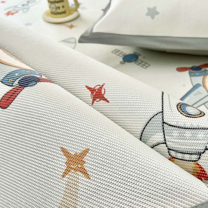 91家纺网 家纺一手货源 找家纺 全季家居 2024新款5A抗菌小清新数码印花冰藤席 宇宙飞船（床席款）