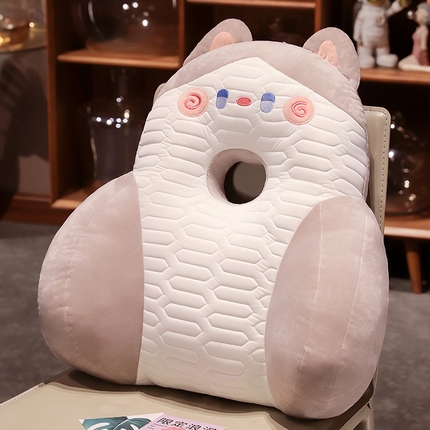 91家纺网 家纺一手货源 找家纺 （总）仟亿莱2024新款抱抱猫中孔加高乳胶腰靠