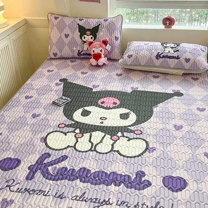 91家纺网 家纺一手货源 找家纺 金爱家 2024新款乳胶凉席-库洛米系列 桃心库洛米