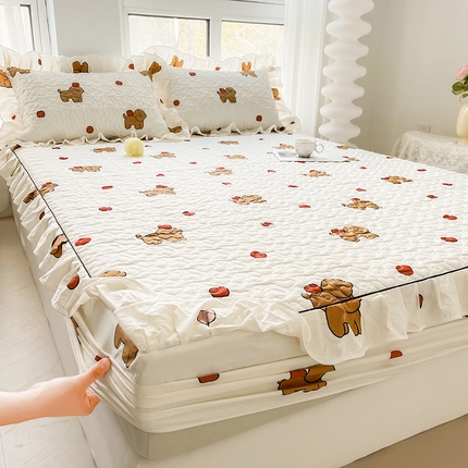 91家纺网 家纺一手货源 找家纺 （总）宜凡家纺 2024新款全棉印花夹棉床笠三件套