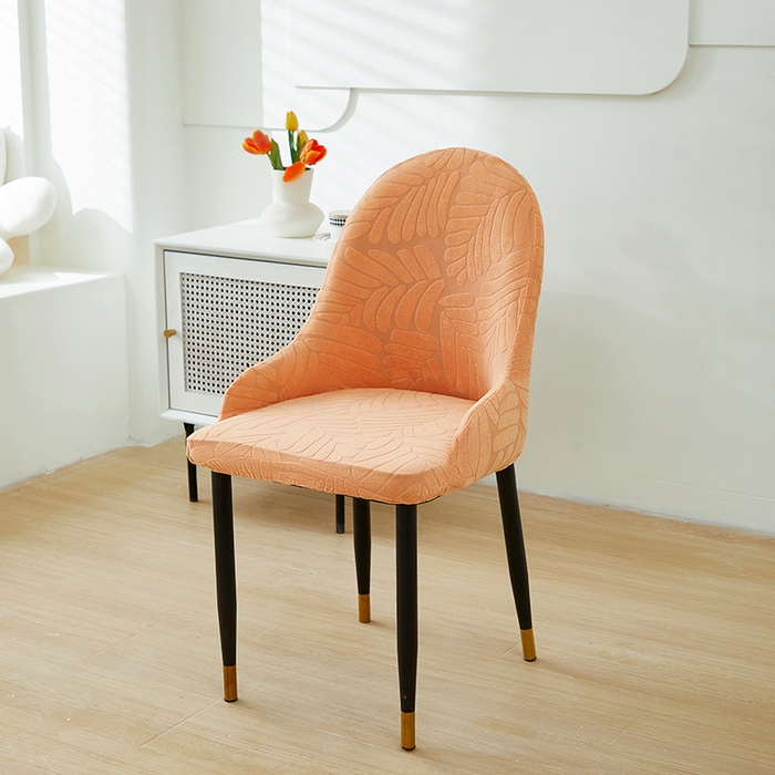 91家纺网 家纺一手货源 找家纺 共鸣沙发套 2024新款臻品提花系列椅套（扶手款弧形椅套） 织叶-卡橙