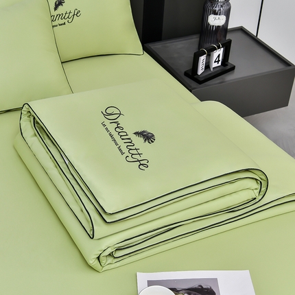 91家纺网 家纺一手货源 找家纺 （总）益多眠 2024爆款水洗真丝夏被四件套冰丝夏被轻奢夏被空调被羽毛夏被四件套绣花夏被