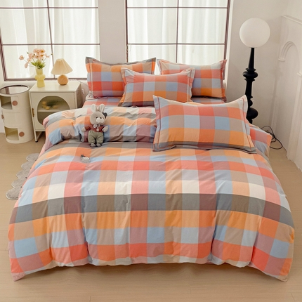 91家纺网 家纺一手货源 找家纺 （总）木易家居 2025新款全棉色织水洗棉四件套