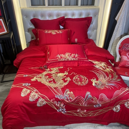 91家纺网 家纺一手货源 找家纺 （总）玖玖爱 2024新款100支提花婚庆四件套