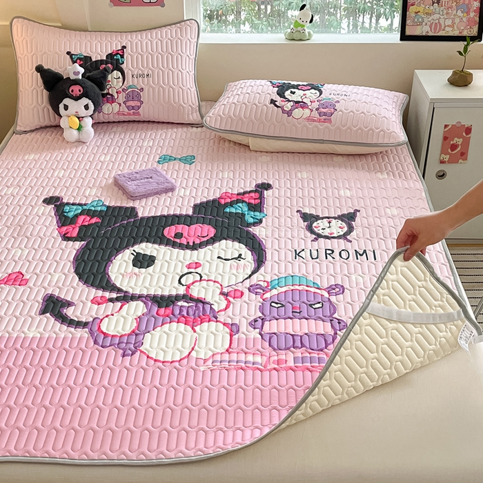 91家纺网 家纺一手货源 找家纺 金爱家 2024新款乳胶凉席-库洛米系列 朗读库洛米