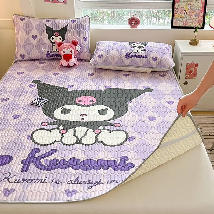 91家纺网 家纺一手货源 找家纺 金爱家 2024新款乳胶凉席-库洛米系列 桃心库洛米