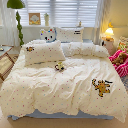 91家纺网 家纺一手货源 找家纺 （总）乐童家纺 2024爆款全棉1332呆萌小刺绣系列四件套