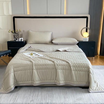 91家纺网 家纺一手货源 找家纺 福来临 2025新款纯色凉感丝夏被芯夏凉被子 浅灰色