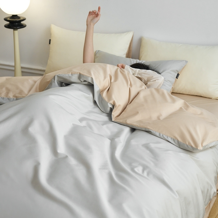 91家纺网 家纺一手货源 找家纺 （总）安莱生活 2024新款100s长绒棉贡缎双拼四件套