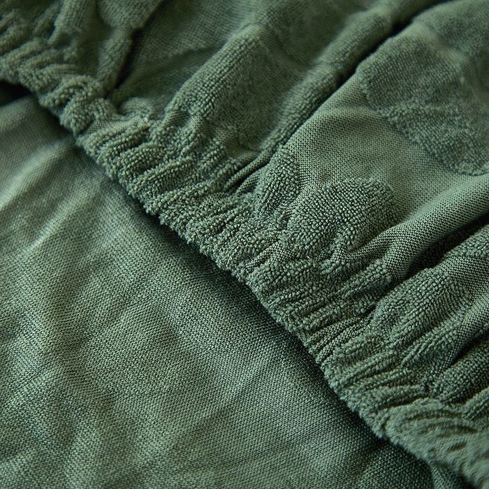 91家纺网 家纺一手货源 找家纺 共鸣沙发套 2024新款臻品提花系列椅套（扶手款弧形椅套） 织叶-松绿