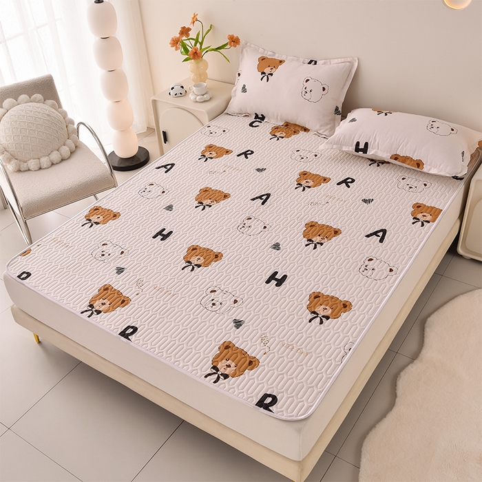 91家纺网 家纺一手货源 找家纺 床笠人家 2025新款全棉夹棉防水床垫 贝贝熊