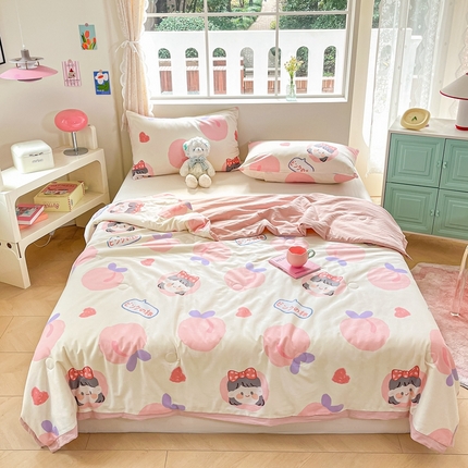 91家纺网 家纺一手货源 找家纺 （总）八方汇 2024新款A类全棉印花小清新夏被