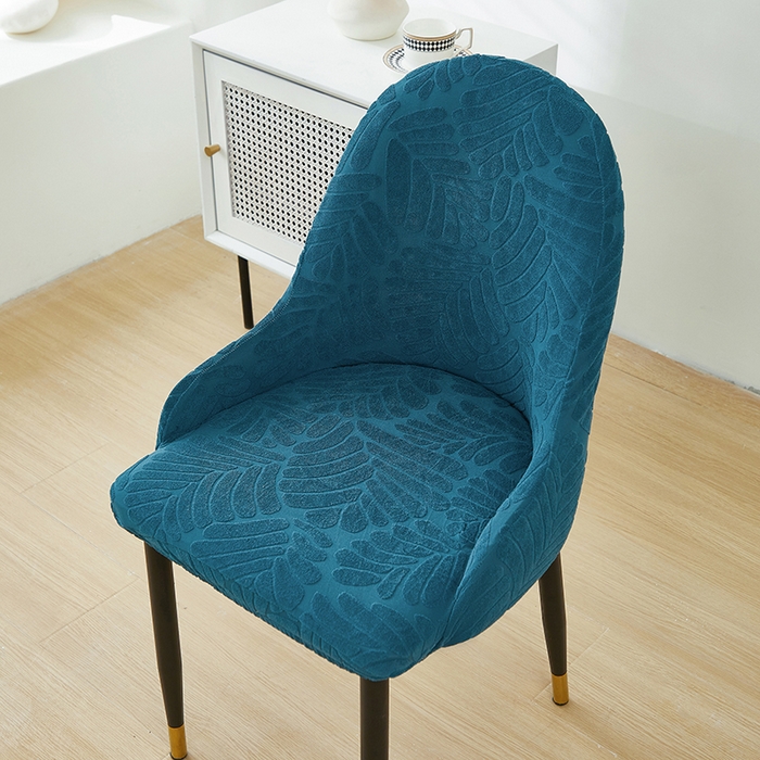 91家纺网 家纺一手货源 找家纺 共鸣沙发套 2024新款臻品提花系列椅套（扶手款弧形椅套） 织叶-净蓝