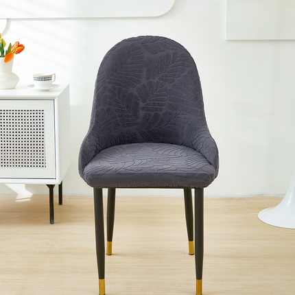 共鸣沙发套 2024新款臻品提花系列椅套（扶手款弧形椅套） 织叶-碳灰
