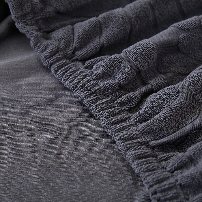 91家纺网 家纺一手货源 找家纺 共鸣沙发套 2024新款臻品提花系列椅套（扶手款弧形椅套） 织叶-碳灰