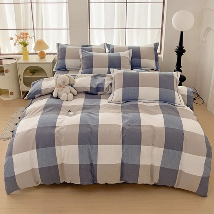 91家纺网 家纺一手货源 找家纺 （总）木易家居 2025新款全棉色织水洗棉四件套