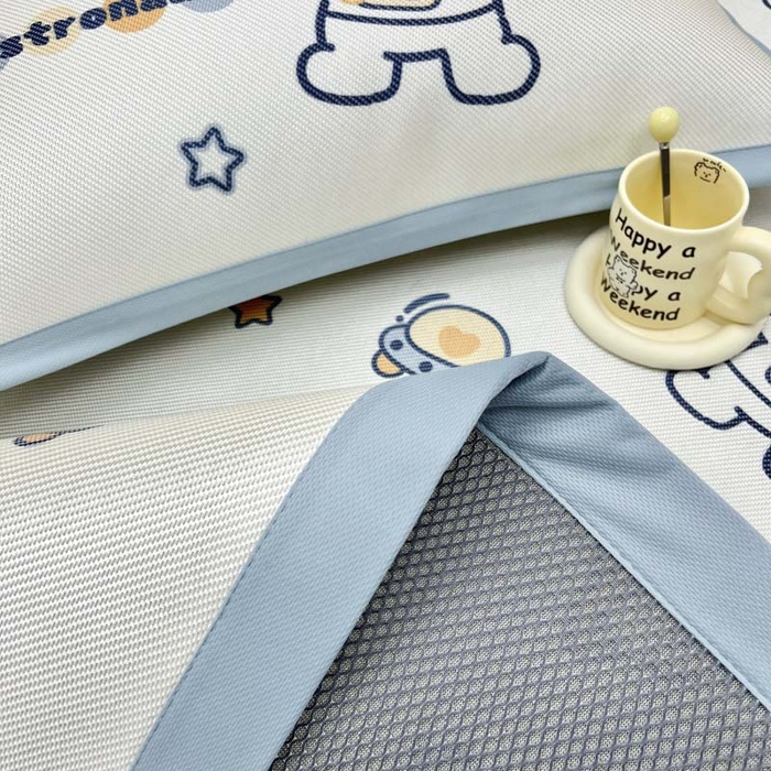 91家纺网 家纺一手货源 找家纺 全季家居 2024新款5A抗菌小清新数码印花冰藤席 星空世界（床席款）