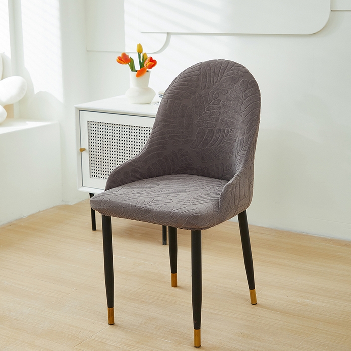 91家纺网 家纺一手货源 找家纺 共鸣沙发套 2024新款臻品提花系列椅套（扶手款弧形椅套） 织叶-冷灰