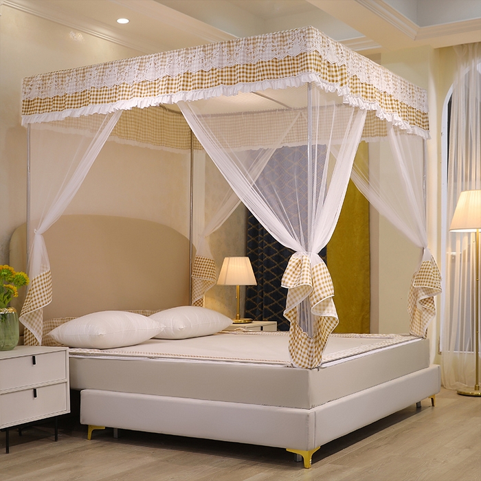 91家纺网 家纺一手货源 找家纺 初心2025新款坐床遮光蚊帐系列 咖小格