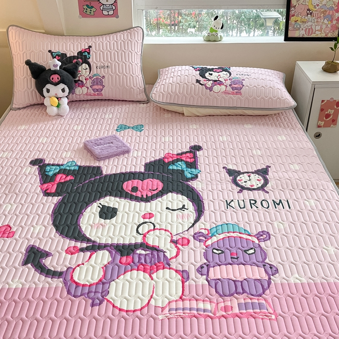 91家纺网 家纺一手货源 找家纺 金爱家 2024新款乳胶凉席-库洛米系列 朗读库洛米