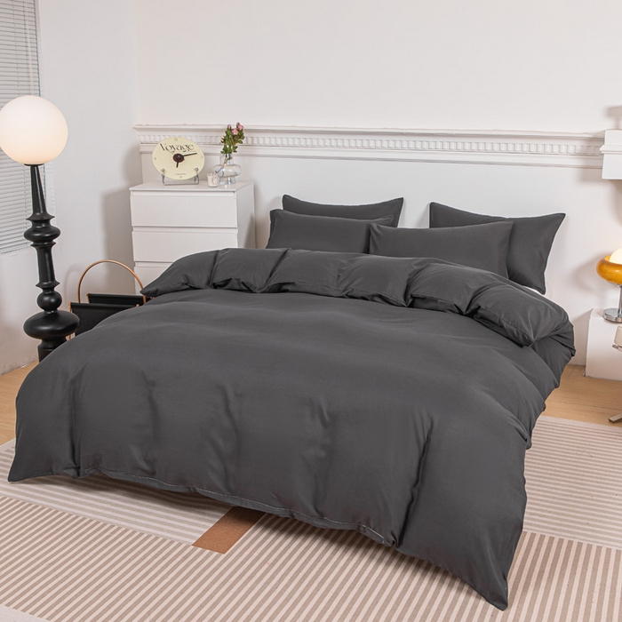 91家纺网 家纺一手货源 找家纺 （总）莎臣豹 2025新款水洗棉磨毛纯色双拼简约风撞色四件套