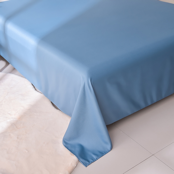 91家纺网 家纺一手货源 找家纺 简爱家纺 2025新款水洗真丝四件套 冰蓝